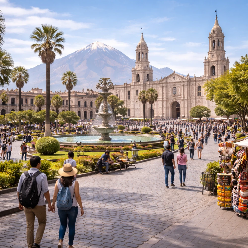 pax andes en las calles de arequipa - para agencias de viajes en peru